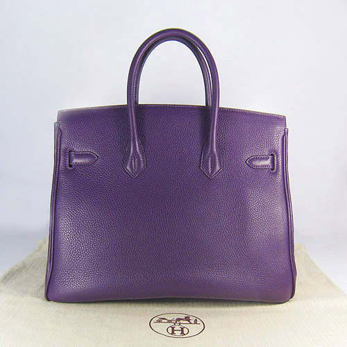 High Quality Fake Hermes Birkin 35CM Togo Leather Bag Purple 6089